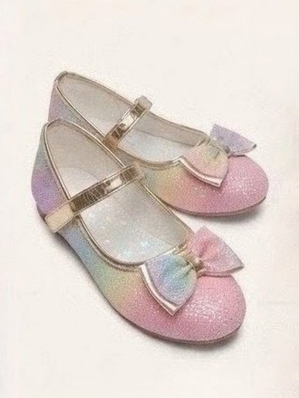 Rainbow Glitter Ballerina Kids Party Dress Shoes Gift Size 31 (13-13.5 approxm)